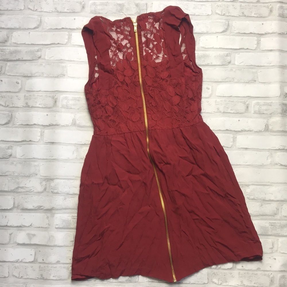 Urban Outfitters Kimchi Blue lacey burgundy mini dress - Picture 6 of 8